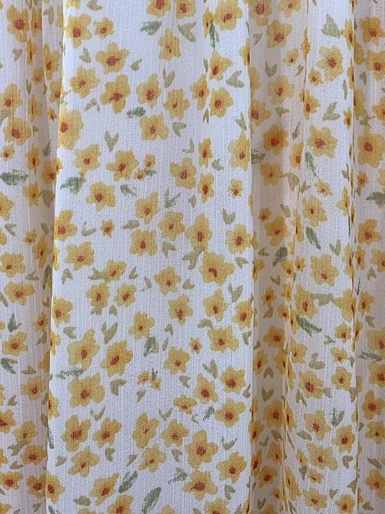 Joie Yellow Floral V-Neck Peasant Blouse Short Sleeve Womens Size Small - Picture 7 of 13